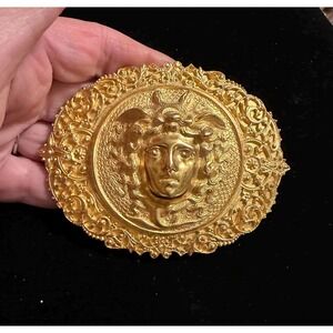 Doreen Ryan Gold Medusa Belt Buckle
